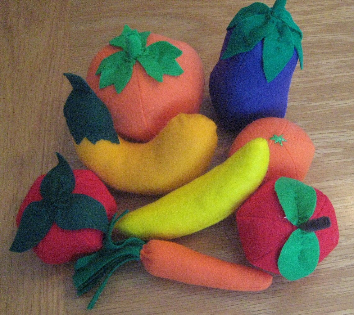 Felt Food Play Kitchen 25 piece set Eco Friendly Grocery Etsy