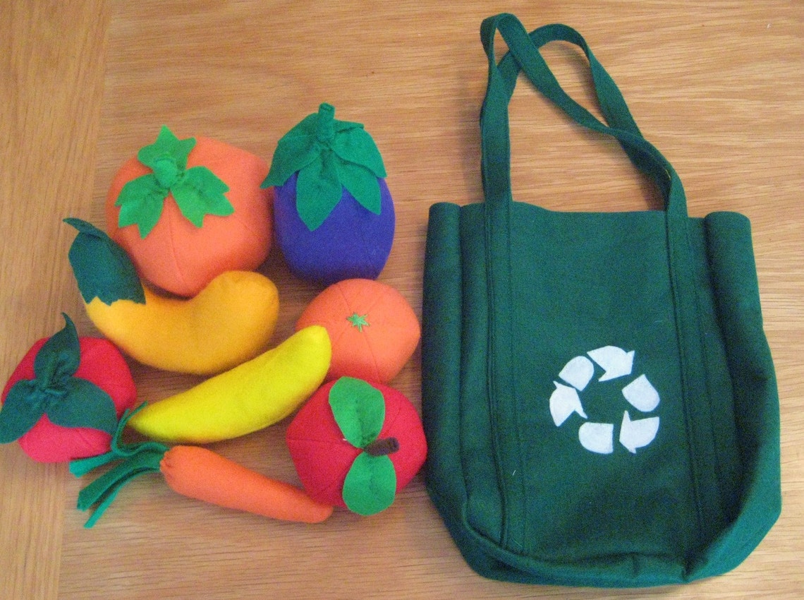Felt Food Play Kitchen 25 piece set Eco Friendly Grocery Etsy