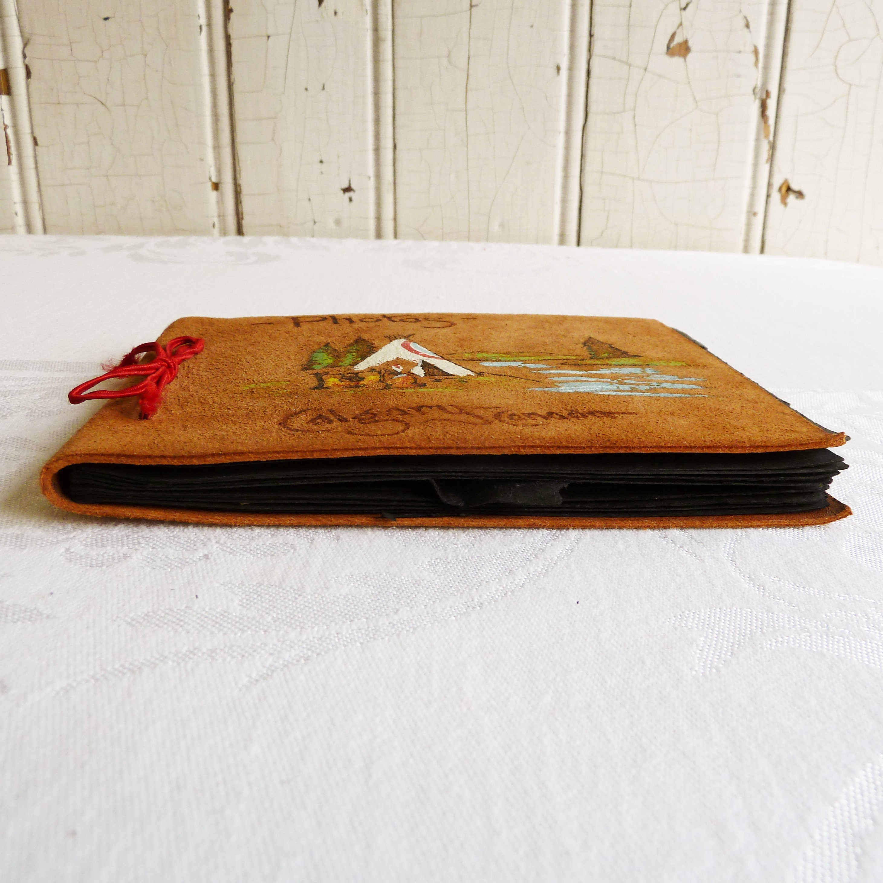 1940s Hand Painted Suede Photo Album with Photos Calgary Etsy