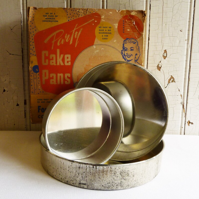 Vintage Bake King Three Tier Cake Pan Set Original Box Etsy