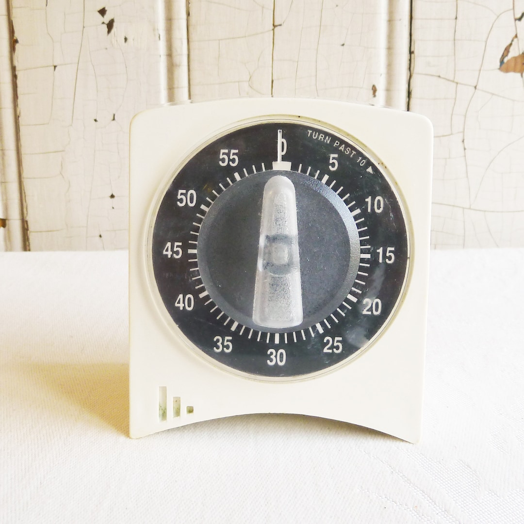 Vintage White Mark Time Kitchen Timer With Black Face 1980s Working One ...