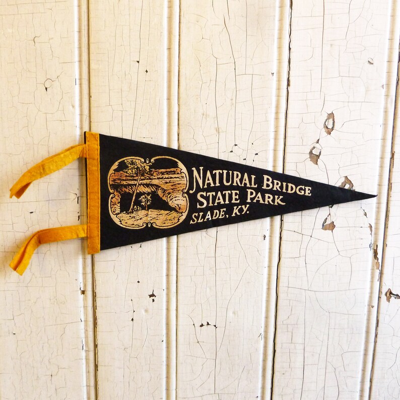 Mid Century Natural Bridge State Park Souvenir Pennant Slade Etsy