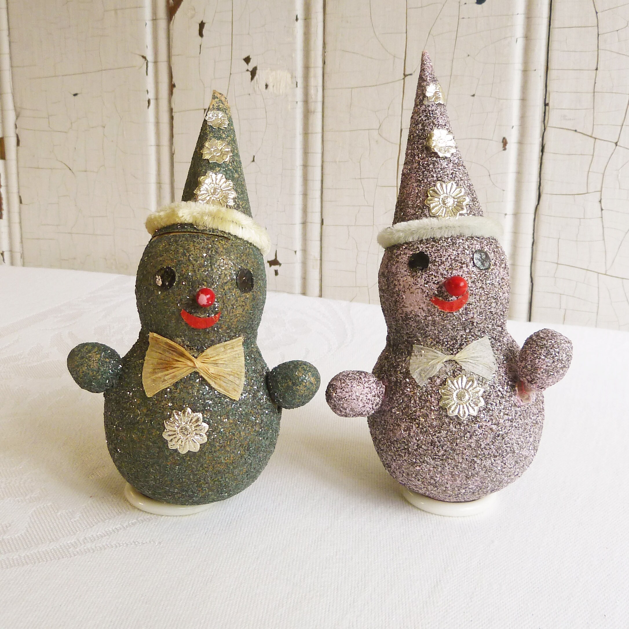 collect maniaコレクトマニアby SPデザインスノーボードビブM Vintage 1957 Frankel Mica Glitter Snowman Ornament - Your Choice