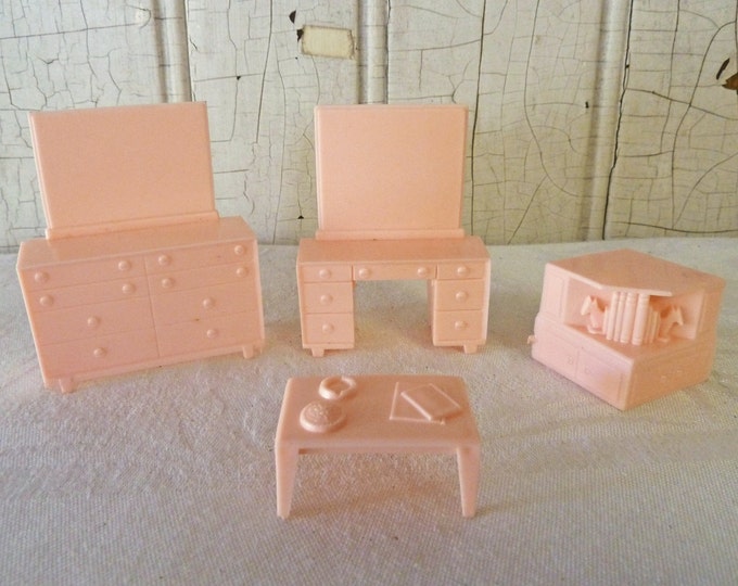 1960s Superior Dollhouse Furniture 4 Pieces Bedroom Set Etsy