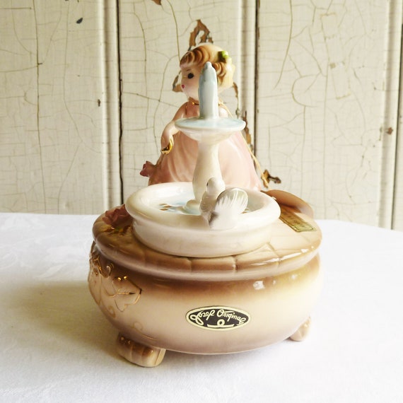 Vintage Josef Originals Three Coins in a Fountain Music Box