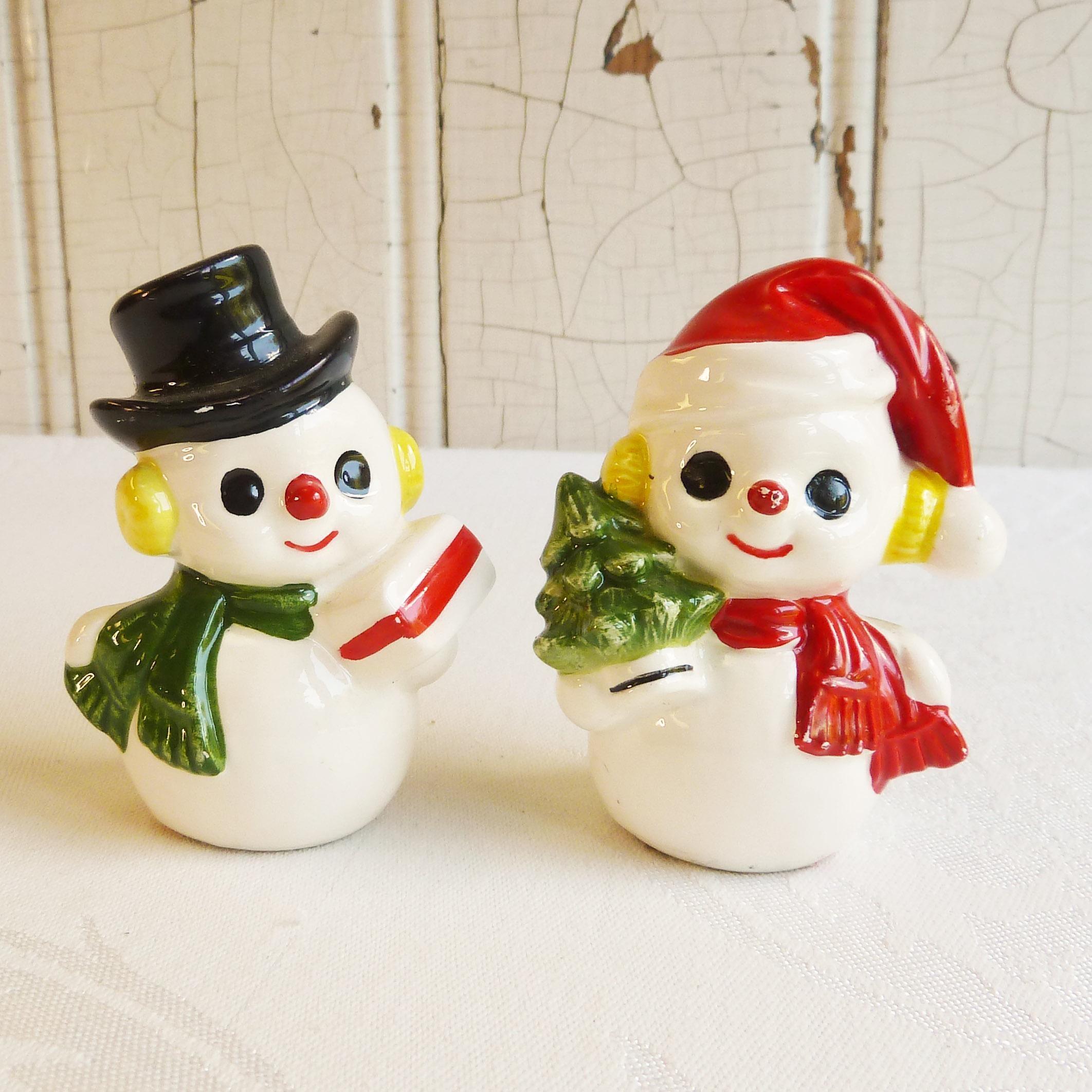 1960s Lefton Snowman Salt & Pepper Set: Vintage Christmas