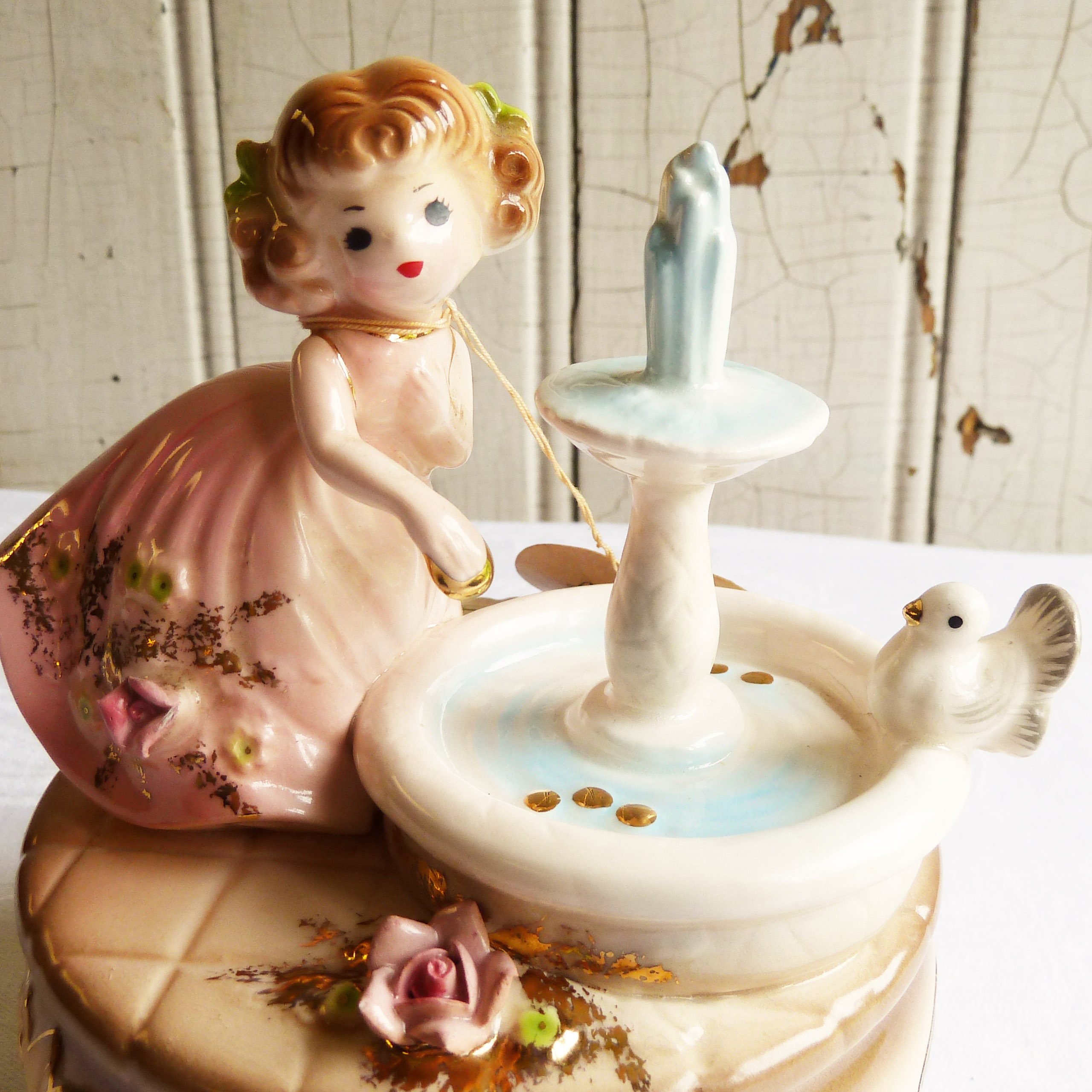 Vintage Josef Originals Three Coins in a Fountain Music Box