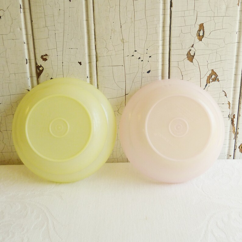 Set of Four Vintage Pastel Tupperware Cereal or Salad Bowls 155 Sheer Wonderlier Bowls Collector Gift Retro Camper, Cottage Kitchen image 3