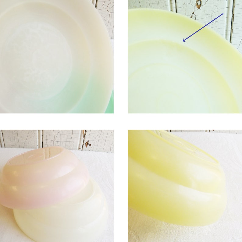 Set of Four Vintage Pastel Tupperware Cereal or Salad Bowls 155 Sheer Wonderlier Bowls Collector Gift Retro Camper, Cottage Kitchen image 10