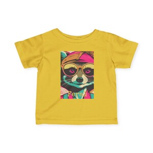 Colorful Raccoon Infant Tee, Cute Baby Shirt, Feral Animal Shirt, Toddler Gift, Funny Kids Clothing, Birthday, Playtime Outfits