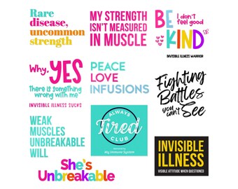 Invisible Illness Warrior Sticker Pack | Chronic Illness Empowerment