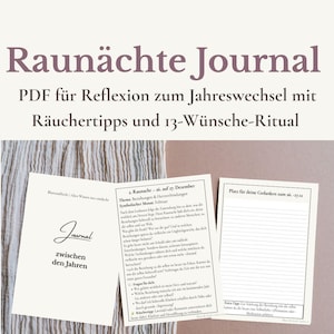 Raunächte Journal PDF | 12 Raunächte to fill out | Rituals, reflection, incense tips | Between the years | Printable | 13 Wishes Ritual