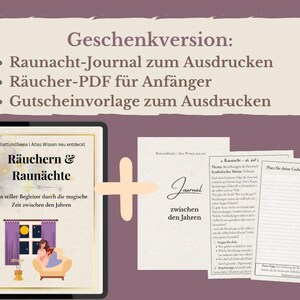 Raunächte voucher PDF to print | Printable gift | Journal for mindfulness during the turn of the year and information about incense burning