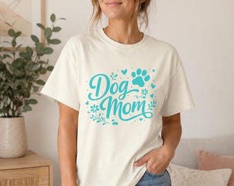 Dog mom graphic tee-blue
