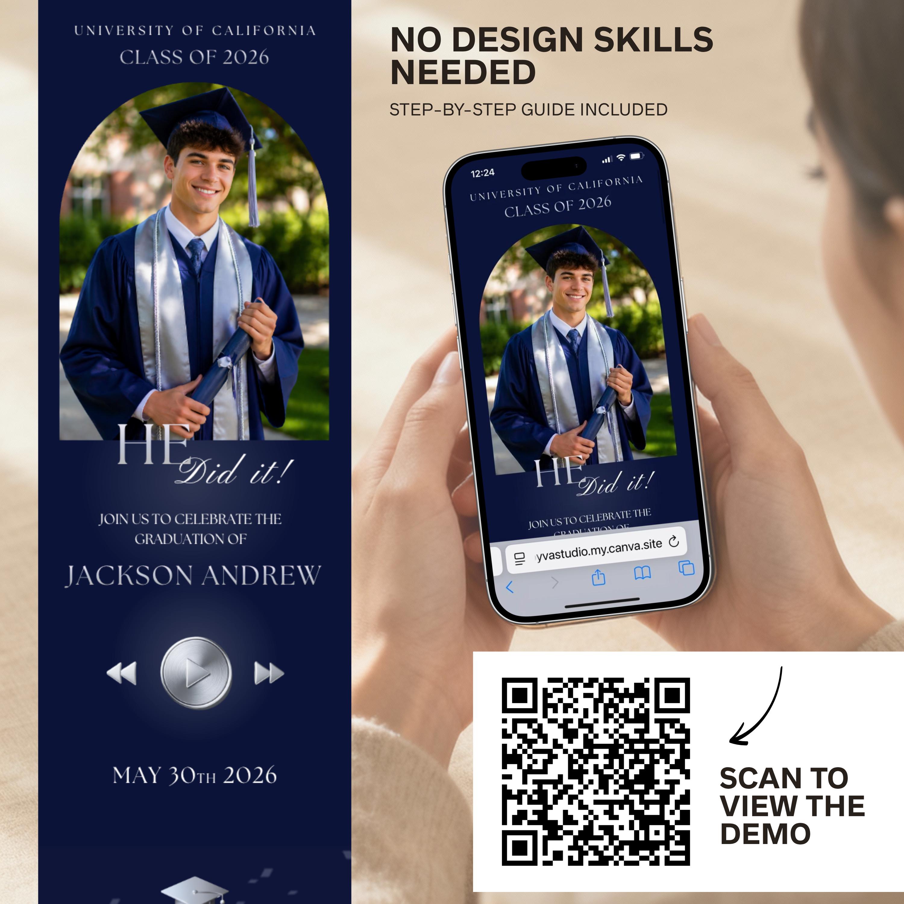 Graduation Website Invite Graduation Invitation Website | Class of 2026 Graduation Party ...