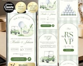 Golf Baby Shower Invitation website + RSVP | New to the club Baby Shower | A little putter is on the way | Editable digital Baby invite