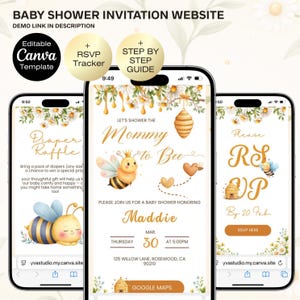 Webbplats med inbjudningar till babyshower med OSA-spårning | Inbjudan till babyshower med mamma och honung | Babyshower med humla