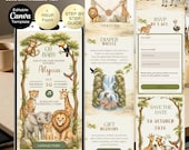 Safari Baby Shower Invitation Website + RSVP, Editable Jungle Animals Invite, Gender Neutral Safari Invite Template, Jungle Animals Safari