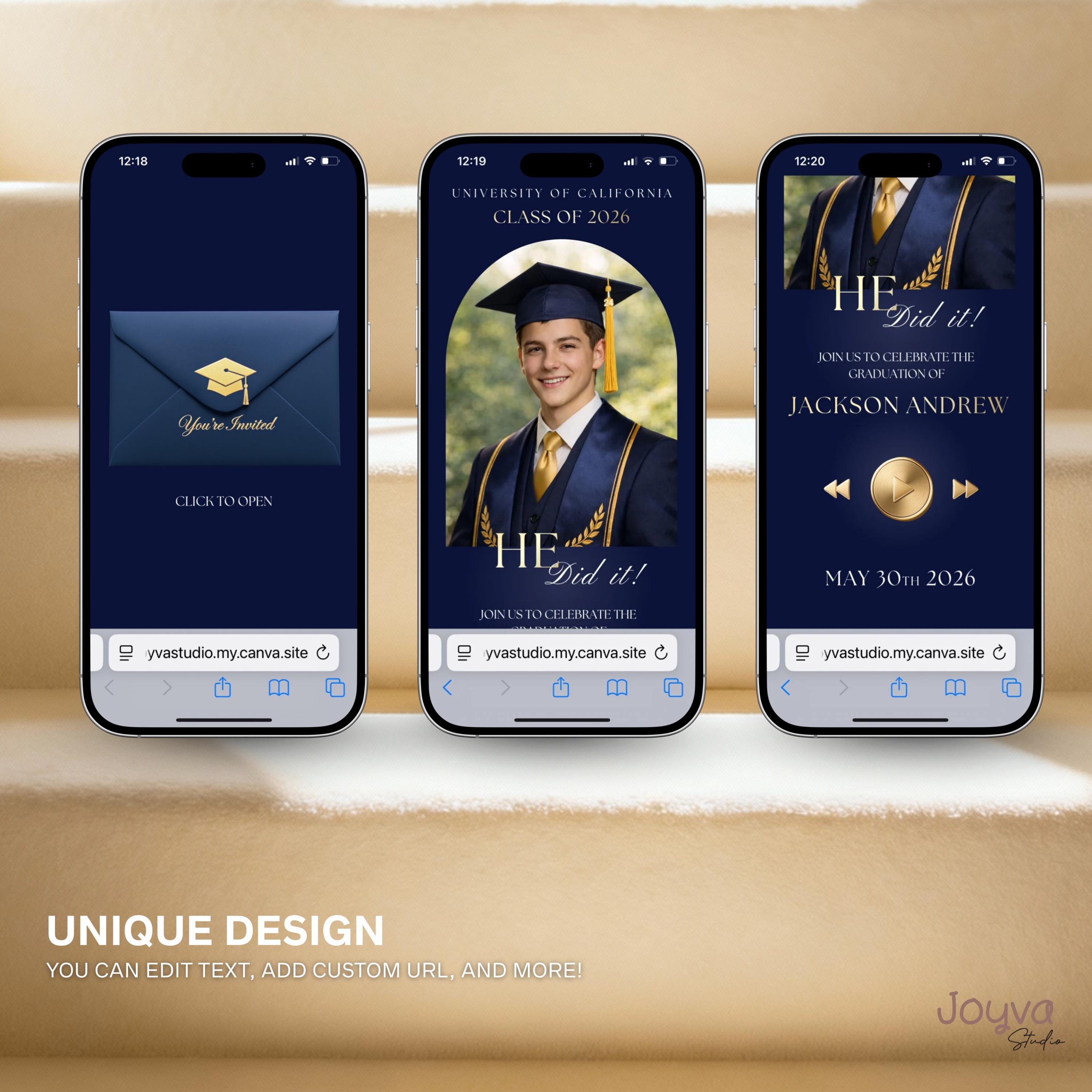 Graduation Website Invite Graduation Invitation Website | Class of 2026 Graduation Party ...