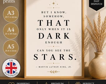 Martin Luther King Stars Zitat Druck, Inspirational Wall Art, Minimalistisches Poster