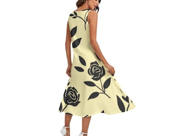 Women's Sleeveless Dress With Diagonal Pocket