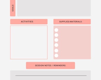 Therapy Session Planner | Printable