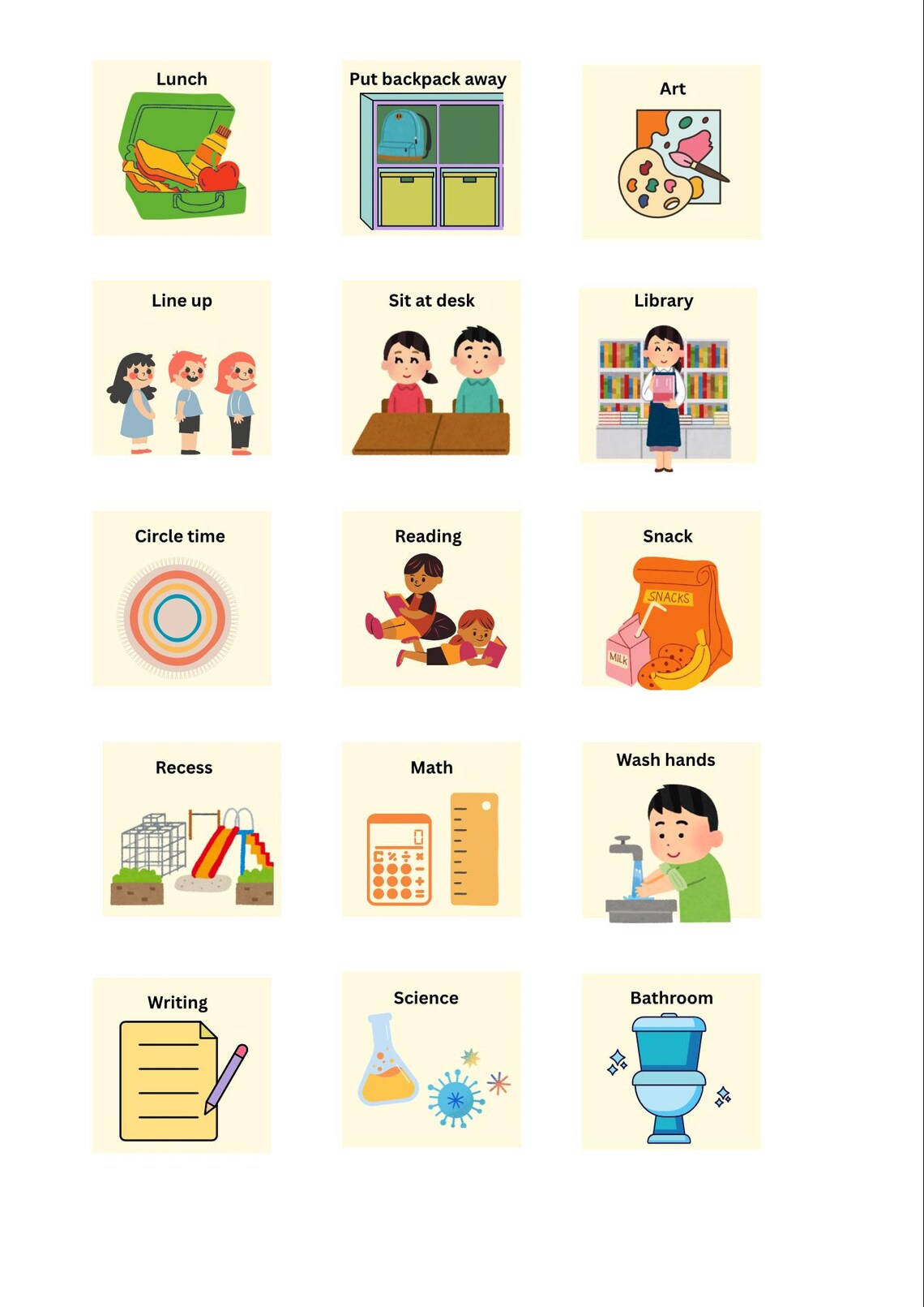 My School Routine Visual Schedule - Etsy