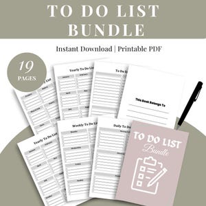 To do list printable to do list bundle to do list planner page productivity pages to do list template big happy planner daily schedule pdf