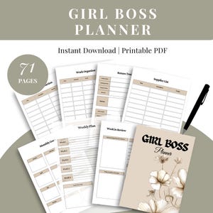 Girl Boss Planner Template, Black Woman Planner 2025, Lady Boss Planner, Small Business Planner, Black Girl Planner, Female Boss Planner