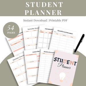 Student planner Student planner Editable Template, Academic planner ,College planner, School planner, The Ultimate Study Templates Bundle