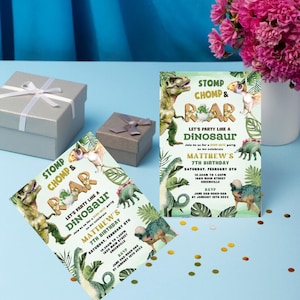 Editable Dinosaur Invitation, DInosaur Birthday Party Invitation, Dinosaur World Invite, T-Rex Party Invite, Jurassic 1st 3rd 5th Birthday