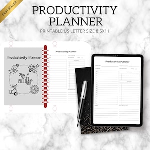 Customizable Productivity Journal Canva Template Weekly Planner for Work Productivity Template Organization Journal Life Management Binder