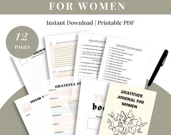 Gratitude Journal Printable BUNDLE! Mindfulness Log, Gratitude Template, Self Care Planner, Daily Journal for Women, Gratitude Jar, Wellness
