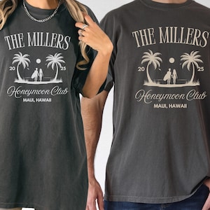 Custom Honeymoon Club Comfort Colors® Tee, Mr And Mrs Shirts, Just Married Shirt, Couples Matching Gift, Newlywed Vacation T-Shirt