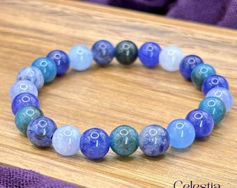 Throat Chakra Bracelet | Natural Gemstone Crystal Stacking Jewellery