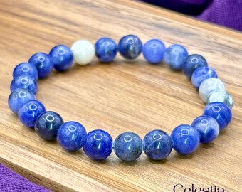 Sodalite Beaded Bracelet | Natural Gemstone Crystal Stacking Jewellery