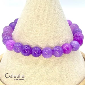 Scolorite Lavender Amethyst Beaded Bracelet | Natural Stone Crystal Stacking Jewellery