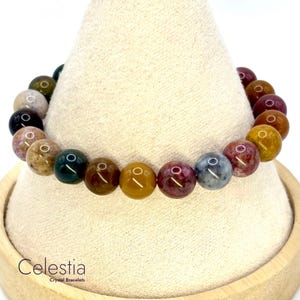 Ocean Jasper Beaded Bracelet | Natural Stone Crystal Stacking Jewellery