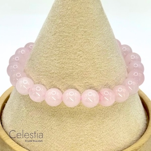 Rose Quartz Beaded Bracelet - Natural Stone Crystal Stacking Jewellery