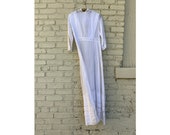 Antique 1910 39 s Era Edwardian White Lawn Dress, Cotton and Eyelet Lace, Women 39 s 10 39 s, Spring Summer, Floor Length