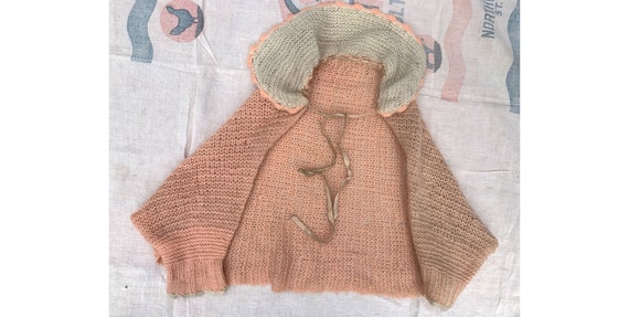 Vintage 1930's Soft Pink Wool Knit Bolero Shrug To