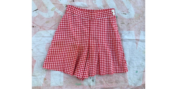 Vintage 1930's Depression Era White and Red Check