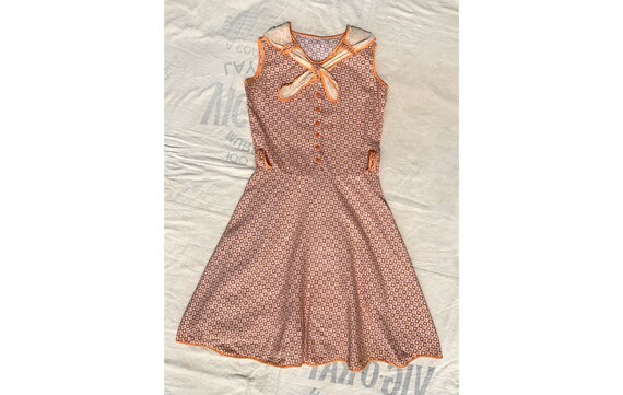 Vintage 1930's Cotton Day Dress with Sailor Style