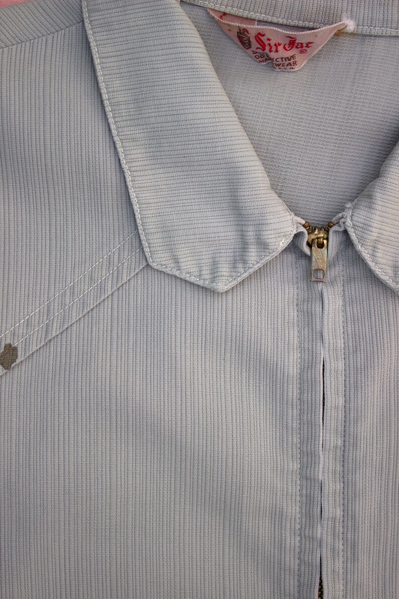 50/'s Work Wear Conmatic Zipper Vintage 1950/'s Grey Blue Zip Up Ricky Jacket Unisex Adults Outerwear Made in USA