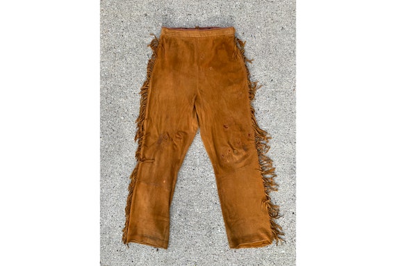Vintage 1940's Era Soft Leather Fringe High Waist