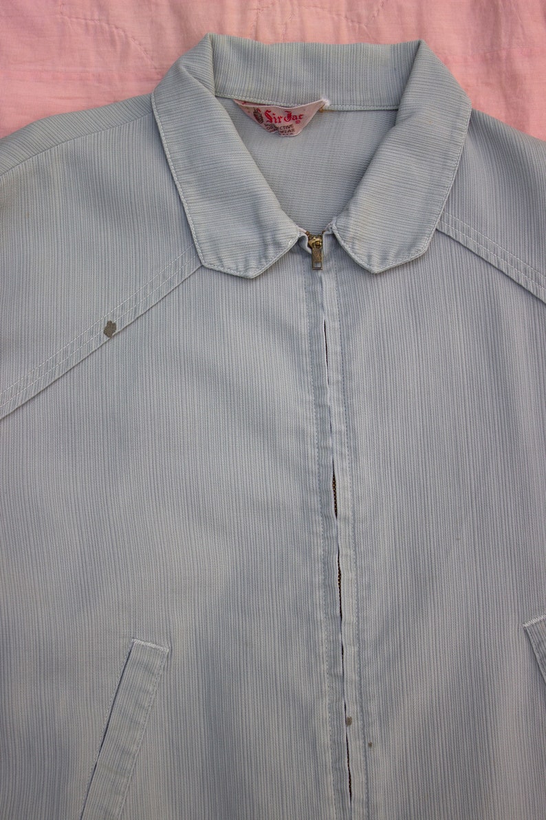 50/'s Work Wear Conmatic Zipper Vintage 1950/'s Grey Blue Zip Up Ricky Jacket Unisex Adults Outerwear Made in USA
