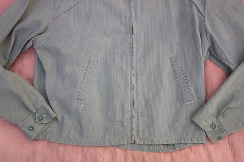 50/'s Work Wear Conmatic Zipper Vintage 1950/'s Grey Blue Zip Up Ricky Jacket Unisex Adults Outerwear Made in USA