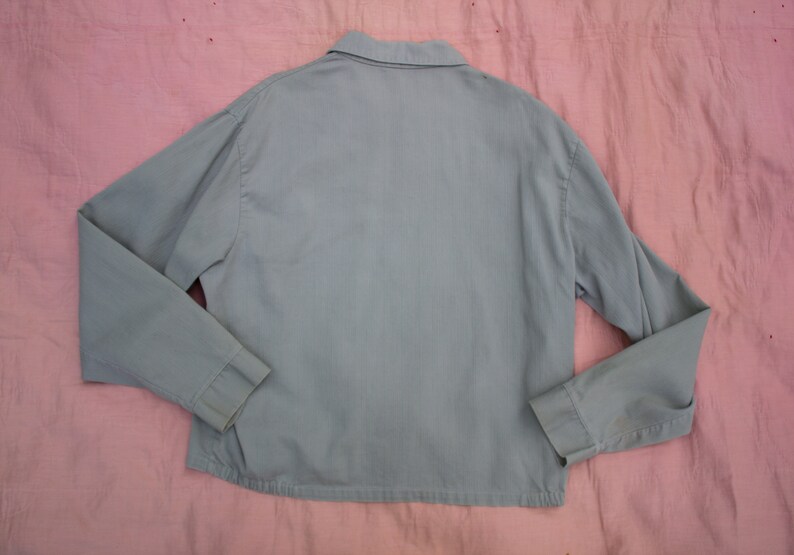 50/'s Work Wear Conmatic Zipper Vintage 1950/'s Grey Blue Zip Up Ricky Jacket Unisex Adults Outerwear Made in USA