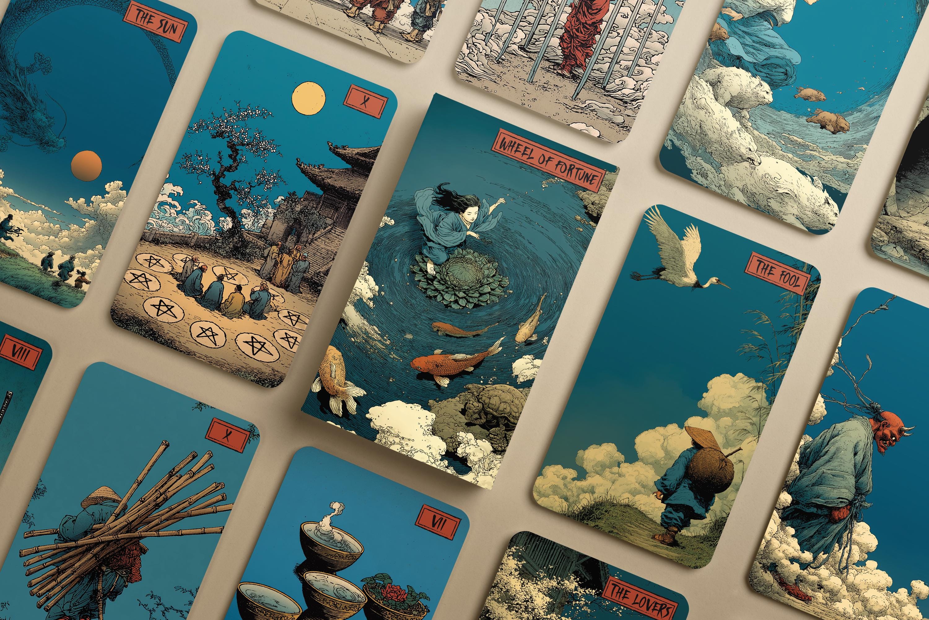Far East Tarot Deck - Full 78 Card Traditional Tarot - Asian