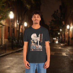 Ukiyo-e Samurai Ghost T-Shirt | &quot;The Haunted Old Palace of Soma&quot; by Kuniyoshi | Japanese Edo Horror Art Tee | Bella + Canvas 3001